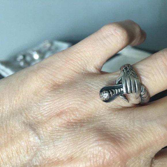sterling silver snake ring - Picture 2 of 4
